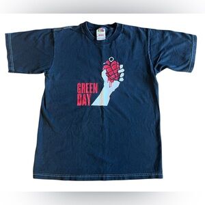 2005 Green Day American Idiot Youth Double Sided Graphic Tour T-Shirt Size 14-16